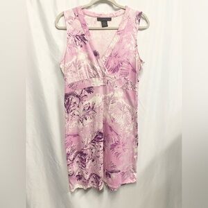 Calvin Klein Jeans Pink Floral V-neck Sleeveless Cotton Midi Dress